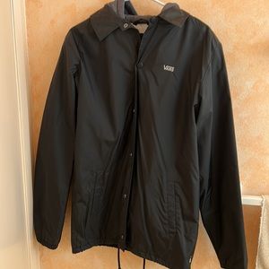 Men’s Black Medium Van’s Jacket with Dark Grey Hoodie